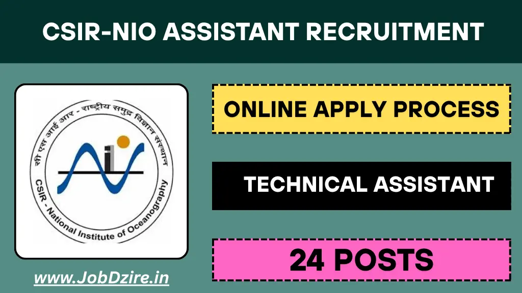CSIR-NIO Assistant Recruitment